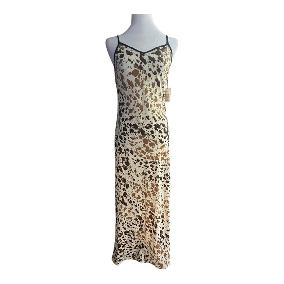 Sincerely Jules Brown and Cream Patterned Dress X Small - Picture 2 of 5